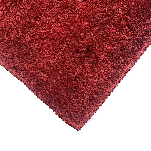 Luxe Home Bathmat Super Soft Premium Microfibre Non Slip Anti Skid Boston mat for Bathroom, Kitchen, Entrance (38 x 58 cm, Maroon, Pack of 1)