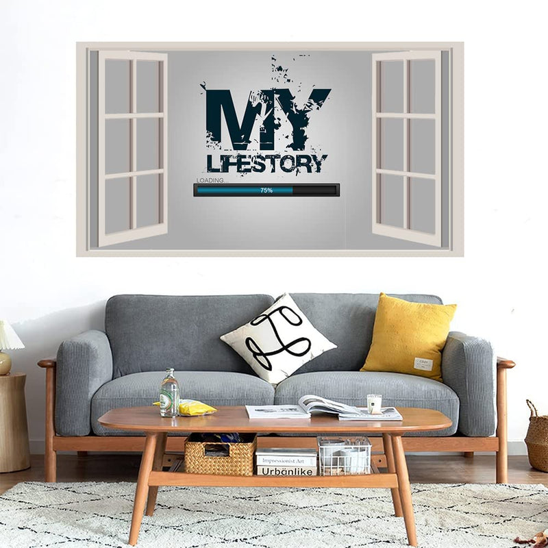 GADGETS WRAP Printed Wall Decal Sticker Fake Window Style Decal (90cm x 50cm) - My History is Loading