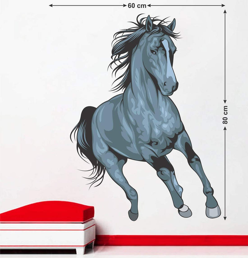 Tuffuk Running Horse Large Vinyl Wallstickers for Home Decorations(60 cm x 80 cm)5TZ212