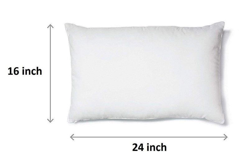 Kuber Industries Luxurious Standard Microfibre Pillow Filler - 16"x24" (White)-KUBMART2931, 2 Pieces