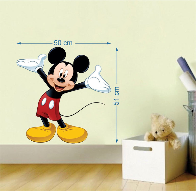 Cute Mickey Mouse Self Adhesive VinylWaterproof Decorative Wall Stickers for Hall, Bedroom, Kitchen and Furniture