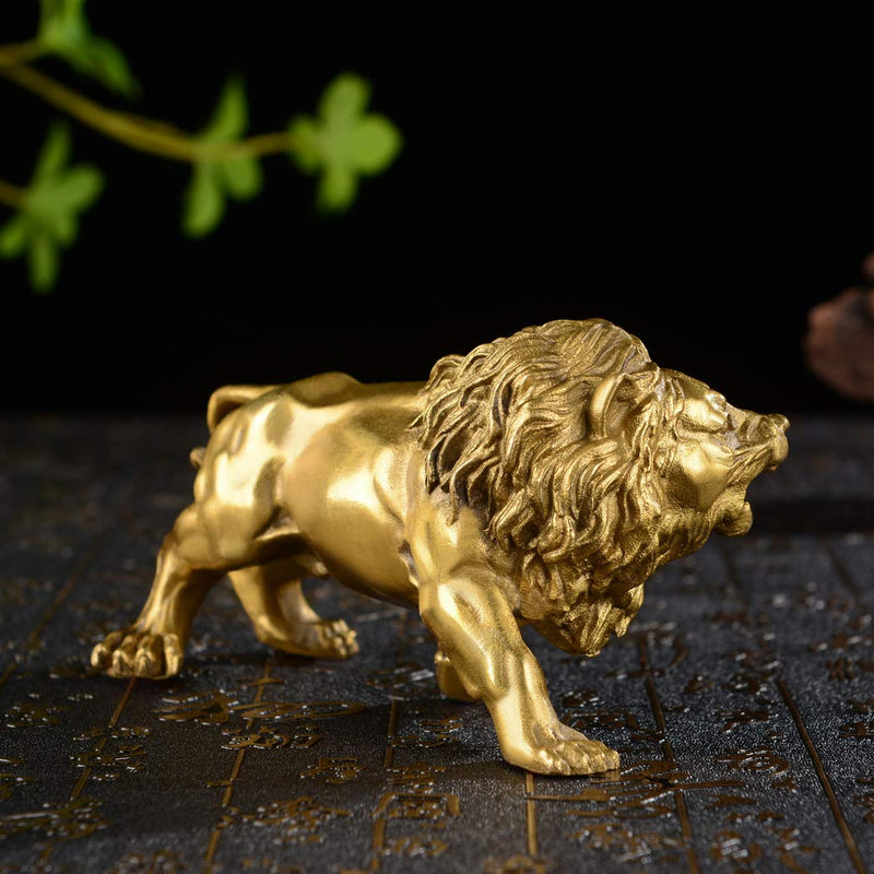 Chinese Fengshui Handmade Brass Magical and Noble Lion Statue Home Decor Housewarming Gift