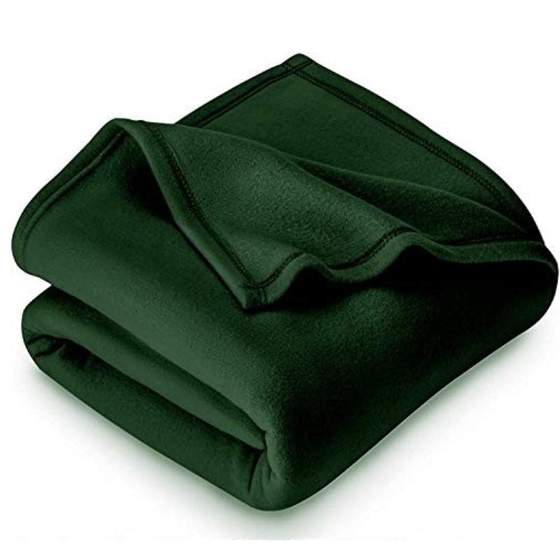 IVAZA New Glacial Microfiber All Season Polar Soft Warm Fleece Blanket for Home (Double Bed 90x90 Inches Set of 1 Green)