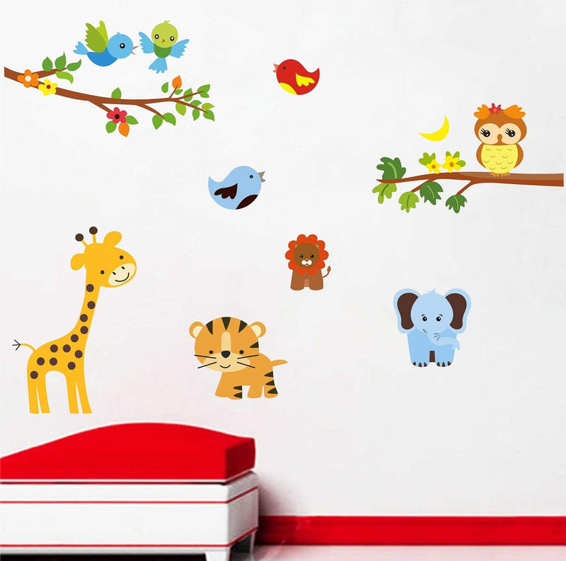 Tuffuk Animals Large Vinyl Wallstickers for Home Decorations(100 cm x 80 cm)5TZ302