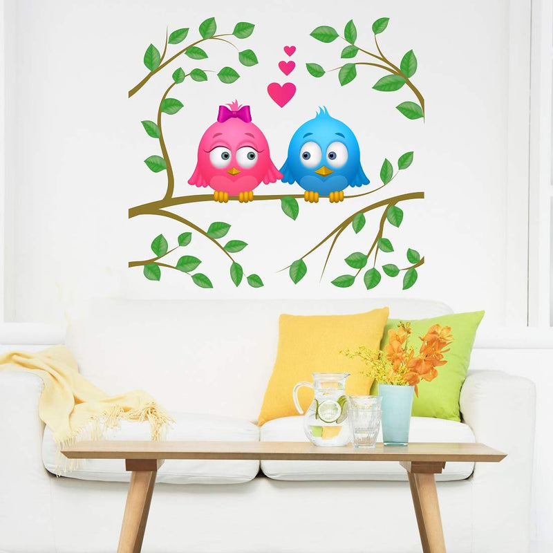 Tuffuk Birds Large Vinyl Wallstickers for Home Decorations(60 cm x 60 cm)5TZ265