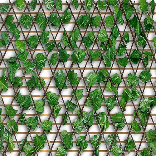 BeautifulWalls Artificial Trellis with IVY Leaves (1 Piece) I Expandable Garden Fence I UV COATED I Garden Decorations Outdoor Indoor (Green, 4 Feet x 1 Feet, expands to 9 FEET x 1.6 Feet)