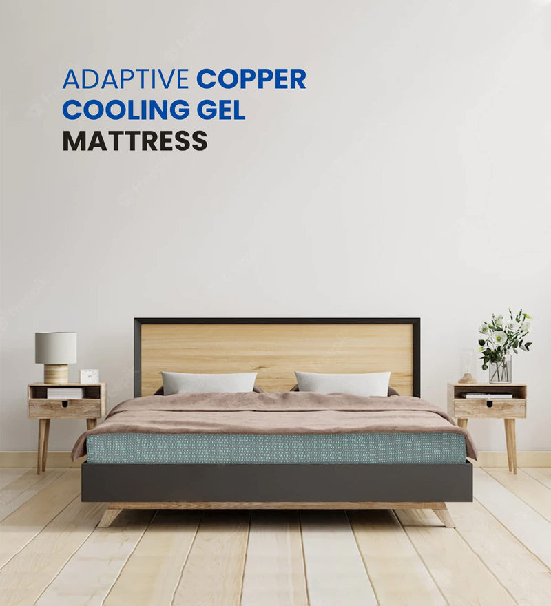 PoshLeafs Adaptive Copper Cooling Gel Mattress (75X48X5, Double)