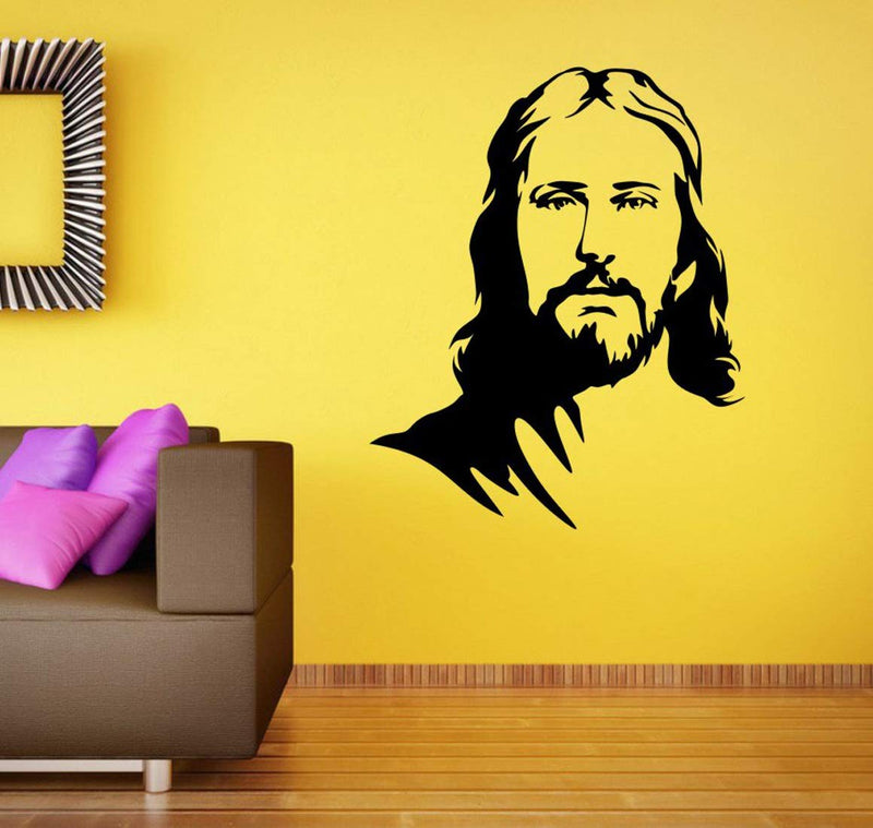 Walltech Combo of 4 Wall Sticker Jesus Christ-(60 x 50 cms) | Jesus Christ (60 x 68 cms) | Love Birds with Hearts-(125 x 85 cms) | Tribal Lady-(180 x 60 cms) - Material Vinyl