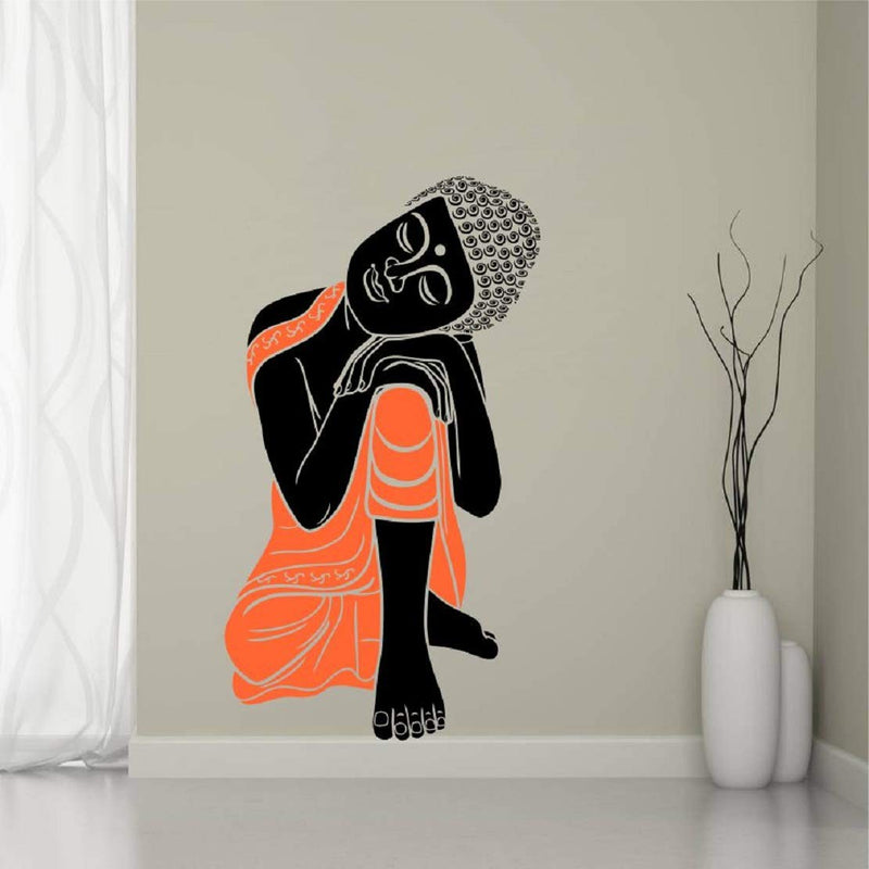 Walltech Combo of 4 Wall Sticker Sleeping Buddha-(110 x 60 cms) | Royal Ganesh-(50 x 45 cms) | Shiv parwati-(60 x 39 cms) | Sunrise-(60 x 90 cms) - Material Vinyl