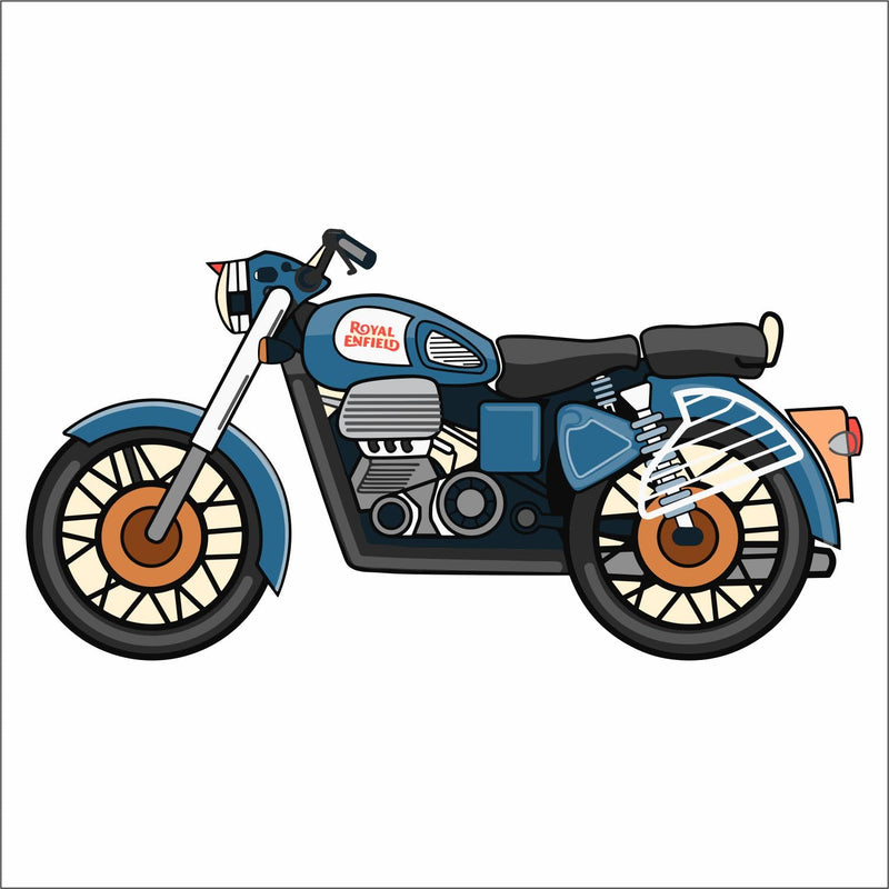 Wall Attraction™ Royal Enfield Bullet Wall Stickers & Murals Size - 40x76cm MD179_S