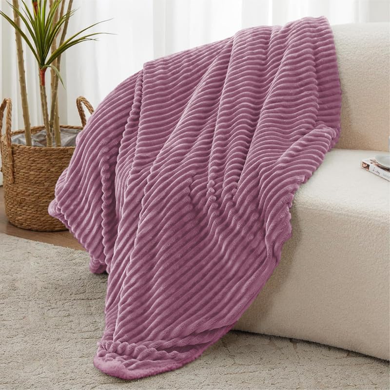 BSB HOME Pencil Pattern Flannel Fleece Sherpa Blanket – 220 x 230 cm, Soft, Plush, Fluffy Season/AC and Mild Winter Reversible Blanket - Double Bed (Color- Pink, Weight - 2.2 kg)