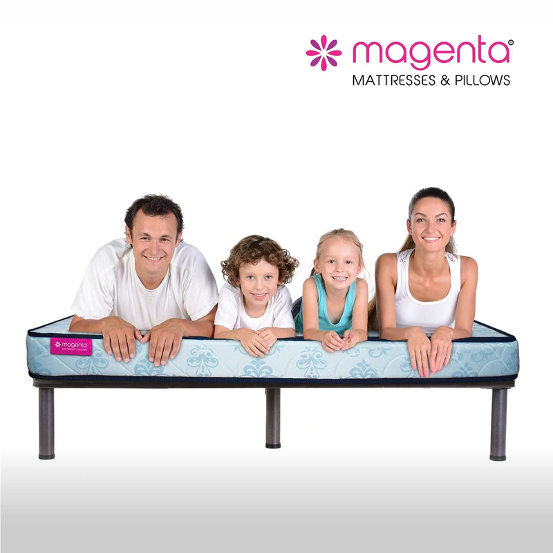 Magenta Siesta 4 Inch High Resilience Foam Dual Comfort Mattress, King Size Medium Firm Mattress with Superior Comfort Body Support Foams Mattress -(Sky Blue, 78 X 72 X 4 Inch)