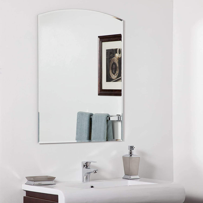 SDG Semi Arced Frameless Mirror 18 x 24 Inch (with Beveled Edges, Suitable for Bathroom)