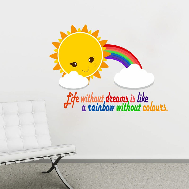 Sticker Studio Rainbow Wall Sticker (PVC Vinyl,Size -58 Cm X 78 Cm), Self-Adhesive