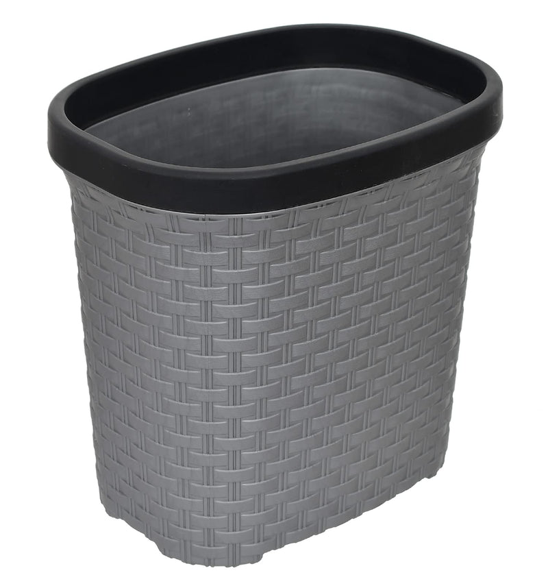 Kuber Industries Multiuses Plastic Open Dustbin For Home, Kitchen, Office, Bathroom, 7 Litre (Grey)-47KM0712