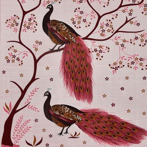 Shivanshi Pink Peacock Print Cotton Double Bed Sheet | Queen Size 90 x 100 inch Pure Cotton | Double Bedsheet with 2 Large Pillow Covers