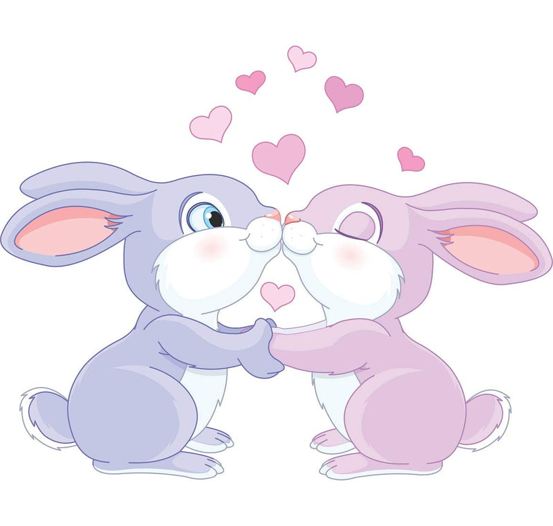 Tuffuk RABIT Love Large Vinyl Wallstickers for Home Decorations(60 cm x 50 cm)4TZ068