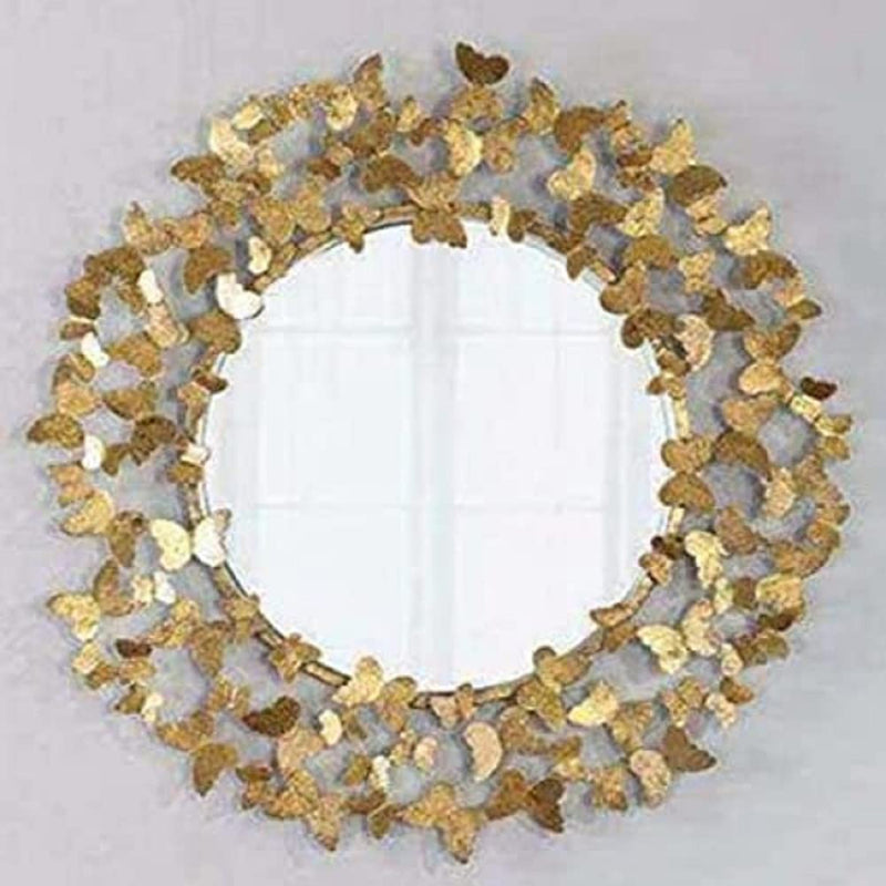 Ashlo's Golden Butterfly Decorative Wall Mount Mirror (24 Inches)