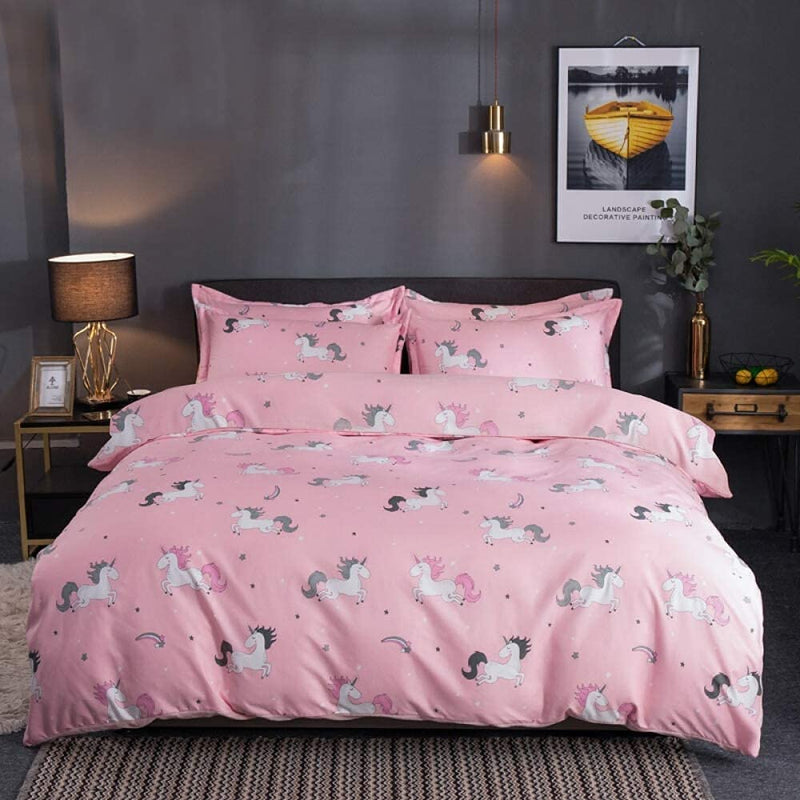 PRINZIP Cartoon Unicorn Print Reversible Soft Poly Cotton Ac Blanket/Dohar for Kids (Single Bed)