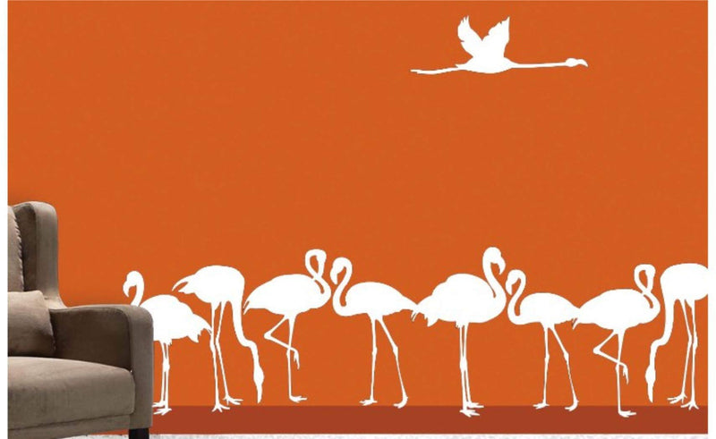 Asmi Collections White Flamingo Swan Birds Wall Stickers