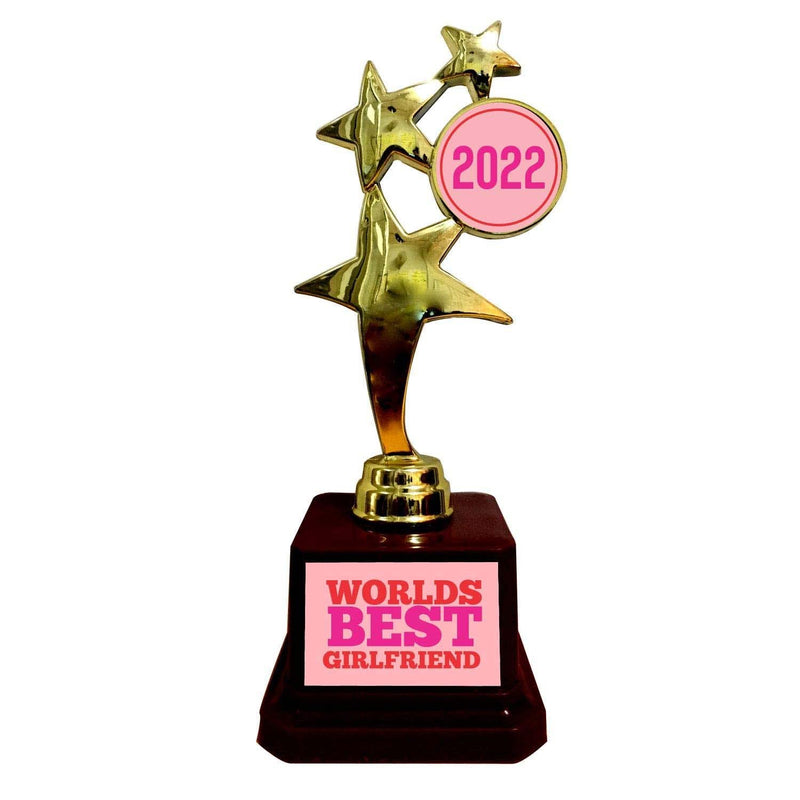 Yaya Cafe Valentine Gifts for Girlfriend, Worlds Best Girlfriend Award Trophy - Star Golden