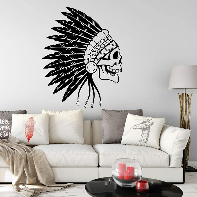 GADGETS WRAP Vinyl Decal Sticker Modern Skull Indian Chief (Item Finish Size : 71cm x 56cm)