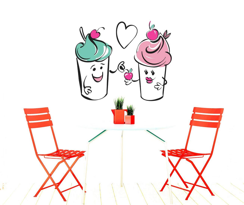 Tuffuk Ice-Cup Large Vinyl Wallstickers for Home Decorations(60 cm x 50 cm)5TZ034