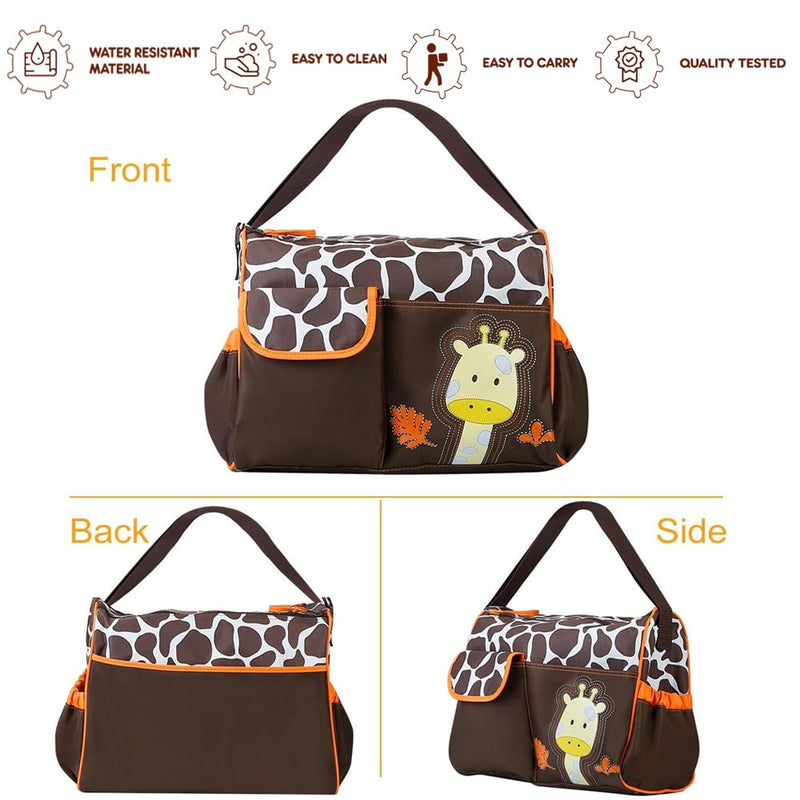 Baby Bucket Baby Diaper Nappy Changing Baby Diaper Bag Mummy Bag Handbag-(Pack of 1 – Orange Giraffe)