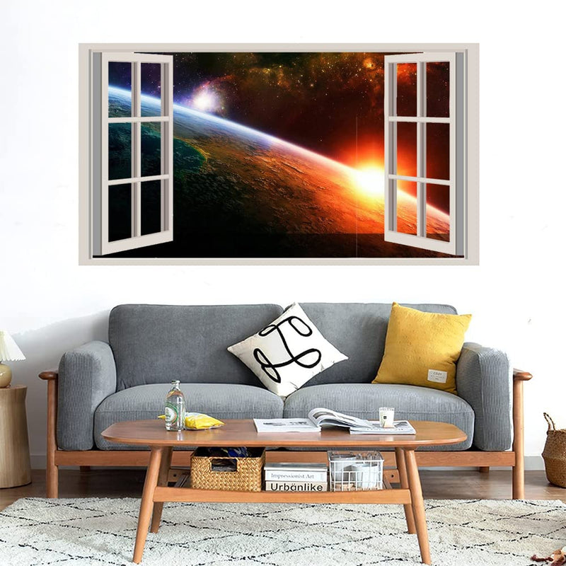 GADGETS WRAP Printed Wall Decal Sticker Fake Window Style Decal (90cm x 50cm) - Solar System