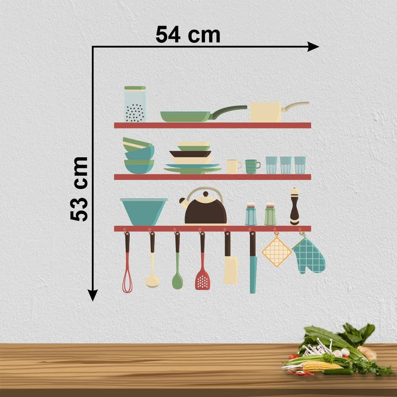 Delight Art Kitchen Utensils Medium Reusable Wall Sticker Size - ( 54*53 ) cm Model id - ( DAMC00605L )