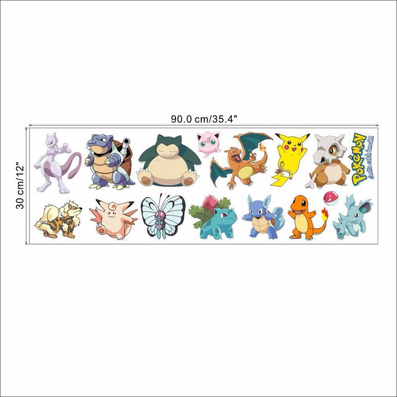 GADGETS WRAP Pokemon Fab Wall Decal for Home or Office Vinyl Wall Sticker (Multicolour), Pack of 1