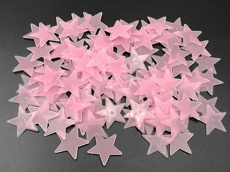 Liv'Oliv Luminous Glowing Night Sky Radium Glow Stars Wall Sticker - Pink, 55Pc