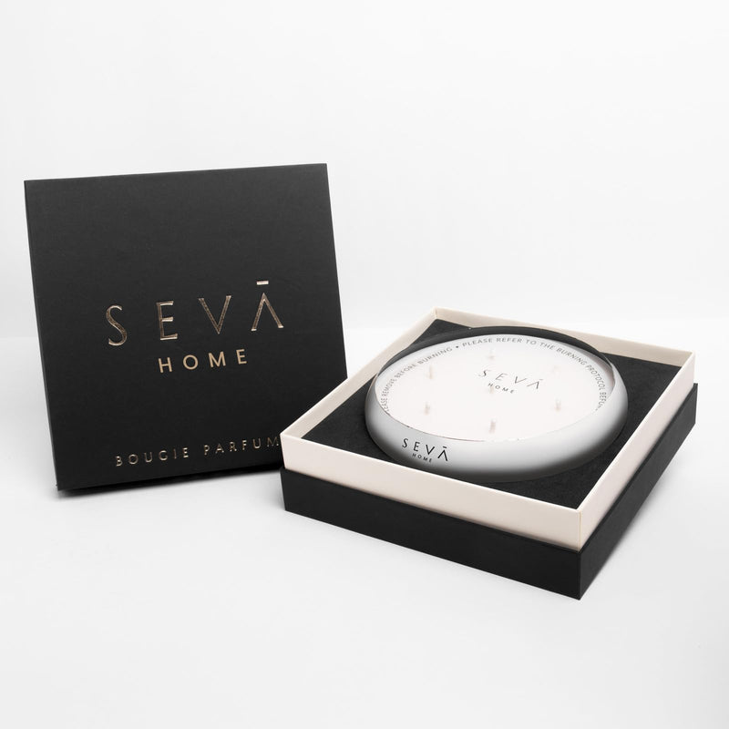 SEVA HOME Medley Candle - Aqua (Silver)| 35 Hours Long Burning | Candles for Home Decor, Luxury Gift for All Occasions