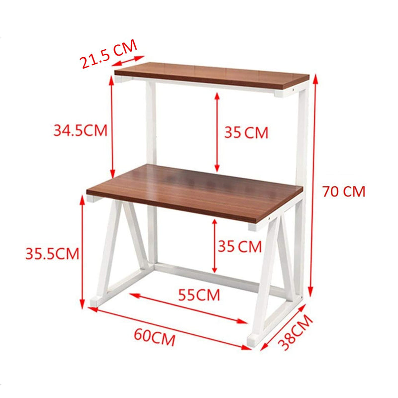 Everline 33500 A Series (3-Layer) Microwave Stand, Microwave Oven Rack, Kitchen Storage Shelf, Multipurpose Rack, Counter Top Spice Rack, Dish Rack,Otg Stand, Toaster Grill Organizer Wood Walnut Brown