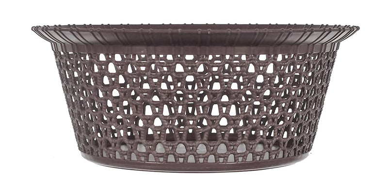 Kuber Industries Storage Basket|Plastic Round Versatile Basket|Organizer for Kitchen|Countertop|Cabinet|Bathroom|Set of 3 (Brown)