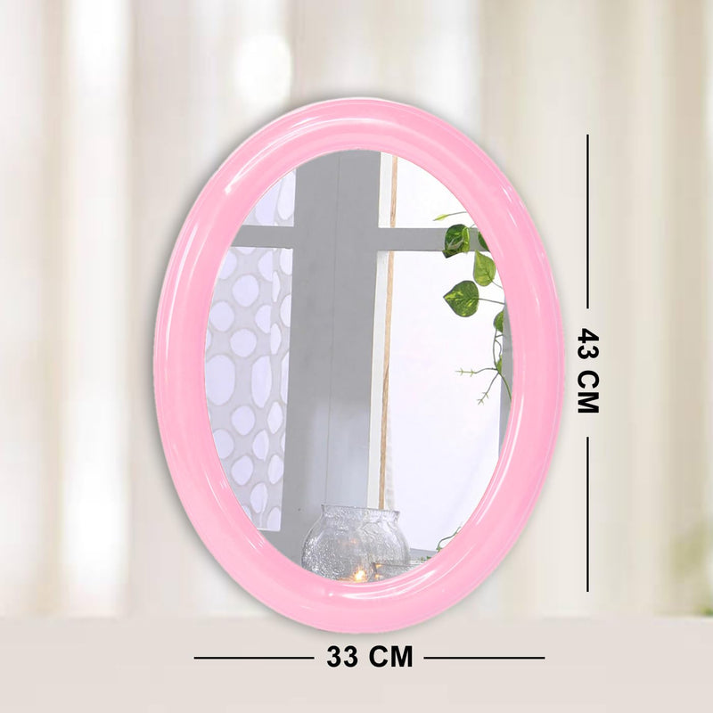 Confidence 4 Pcs Wall Hanging Mirror, Framed, Oval Shape for Bathroom