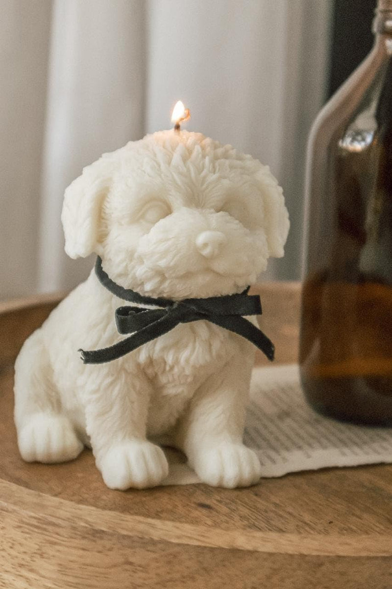 THE UMBRELLA STORE Puppy Shaped Candle, Dog Sculpture Candle, Dog Candle- 1 pc