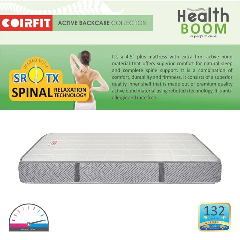 Coirfit Health Boom with SrtX��Technology 4.5'Inch Queen Size Rebounded Foam Mattress(72x60x4.5, Grey)