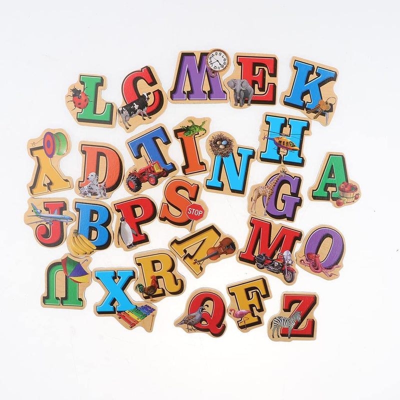 UJEAVETTE® Kids Wooden Cartoon Fridge Magnet Children Educational Toys Letters