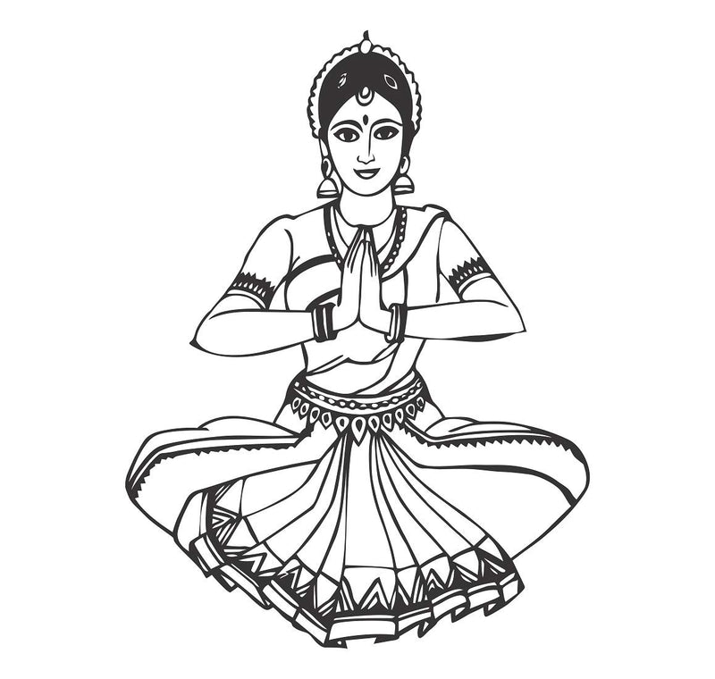 Tuffuk Bharathanatiyam Large Vinyl Wallstickers for Home Decorations(50 cm x 60 cm)4TZ020