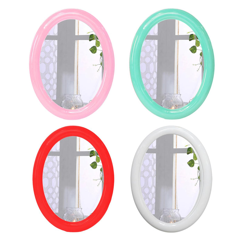 Confidence 4 Pcs Wall Hanging Mirror, Framed, Oval Shape for Bathroom