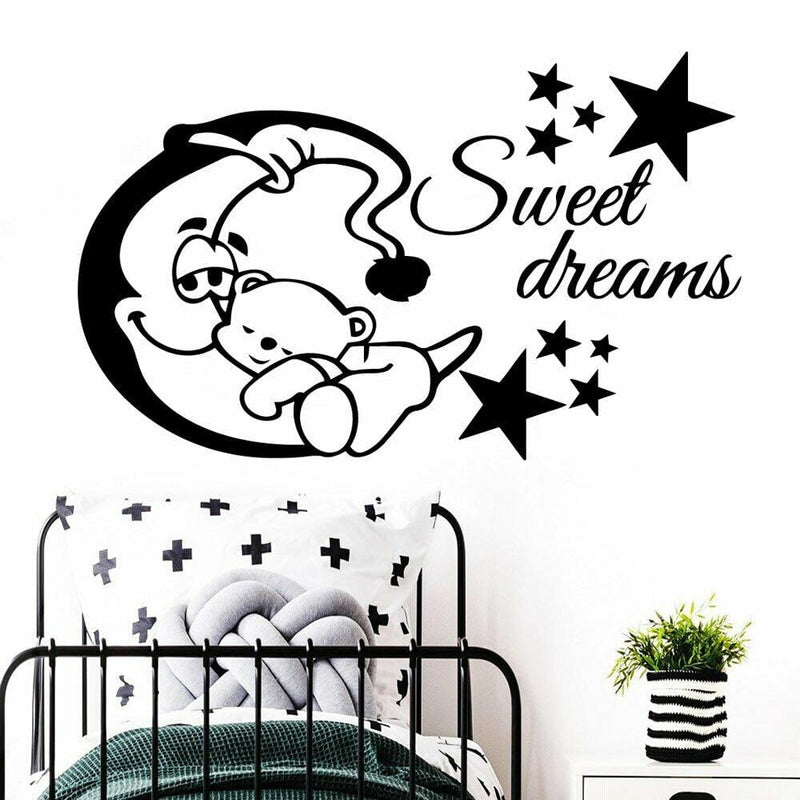 GADGETS WRAP Vinyl Modern Sweet Dream Wall Stickers Star Moon Bear Wall Decal