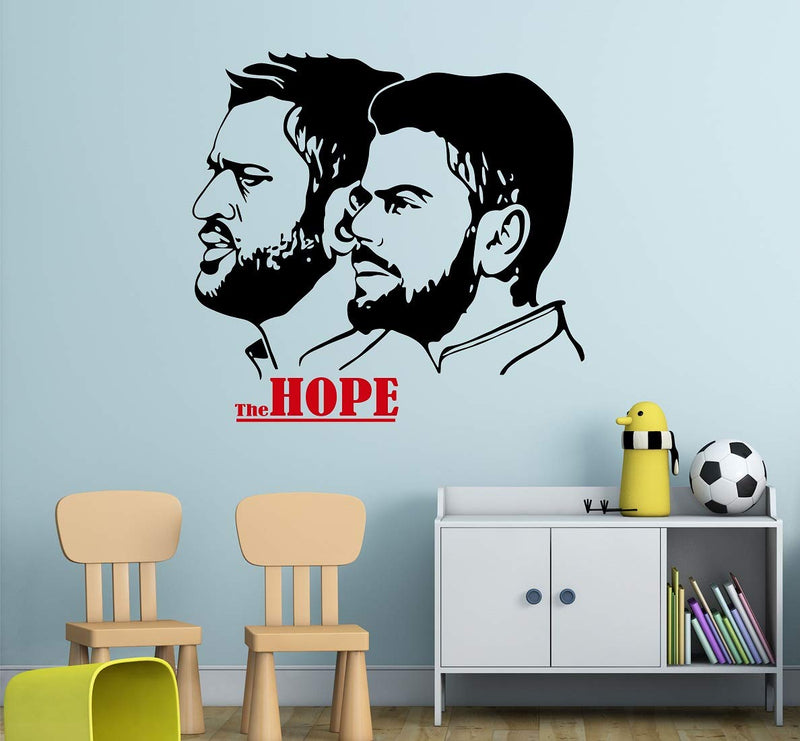 fuzzy Vinyl Dhoni And Kohli Wall Sticker, 50 x 55 cm, Black