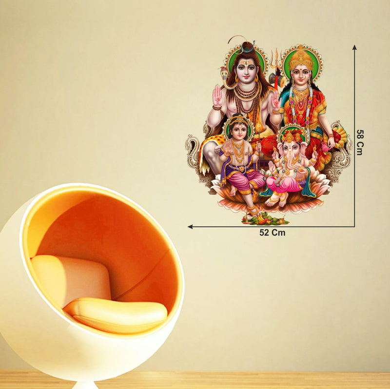 Decor Kraft Shiva Family Wall Sticker & Decal,Size- 58 Cm X 50 Cm