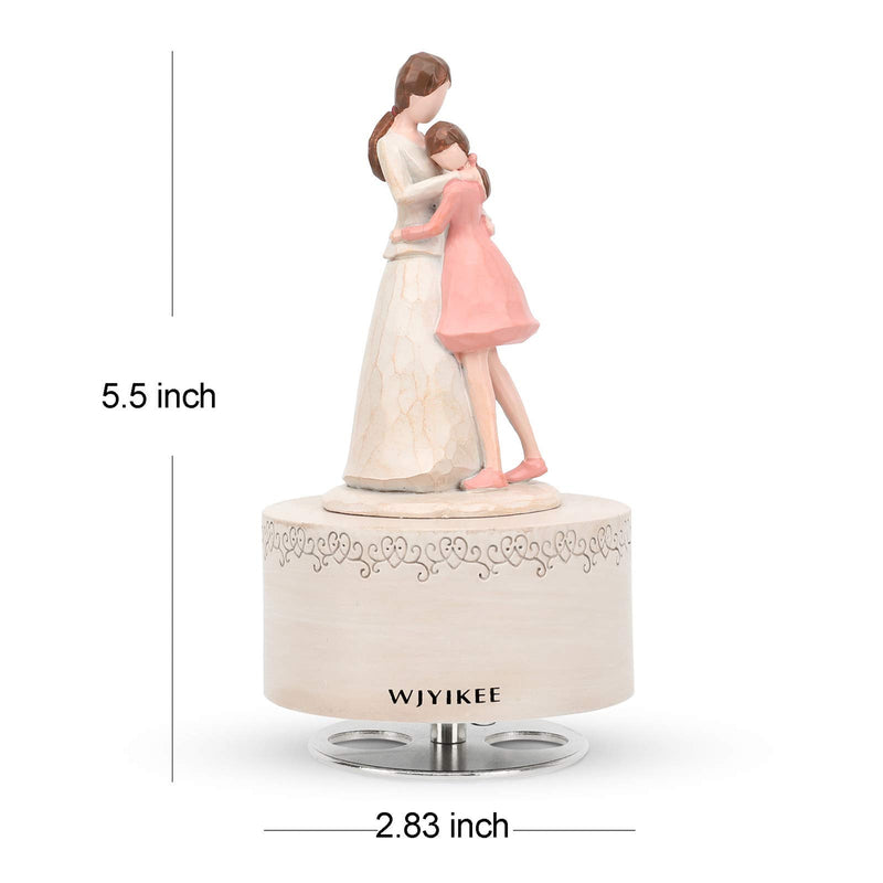 WJYIKEE Music Box Sculpted Hand-Painted Musical Figure Warm and Romantic Birthday Festival Musical Gift Home Office Studio Decoration (Mother & Daughter)