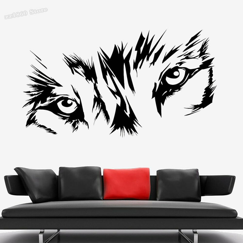 GADGETS WRAP Vinyl Wolf Face Wall Sticker Animal Vinyl Wall Decals