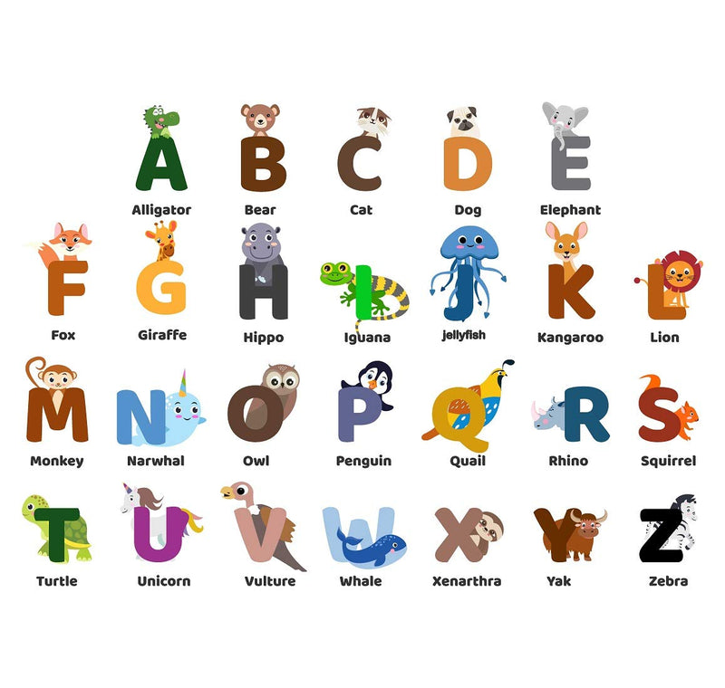 Tuffuk Kids Alphabets Multi Extra Large PVC Vinyl Wallsticker for Home Decorations(80 cm x 110 cm)6TZ100