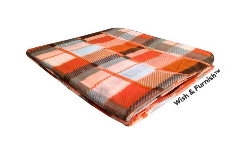 Exotic Home Fleece Wish and Furnish Double Bed Blanket (Orange, Standard)