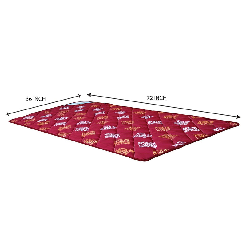 PumPum Lite Single Size One Inch Foam Mattress/Quilt/Yoga Mat (Maroon),72 * 36 Inch