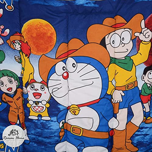 GodSun Harvest Doraemon Cartoon Printed Single Size (85x55 Inch) Bedsheet for Kids